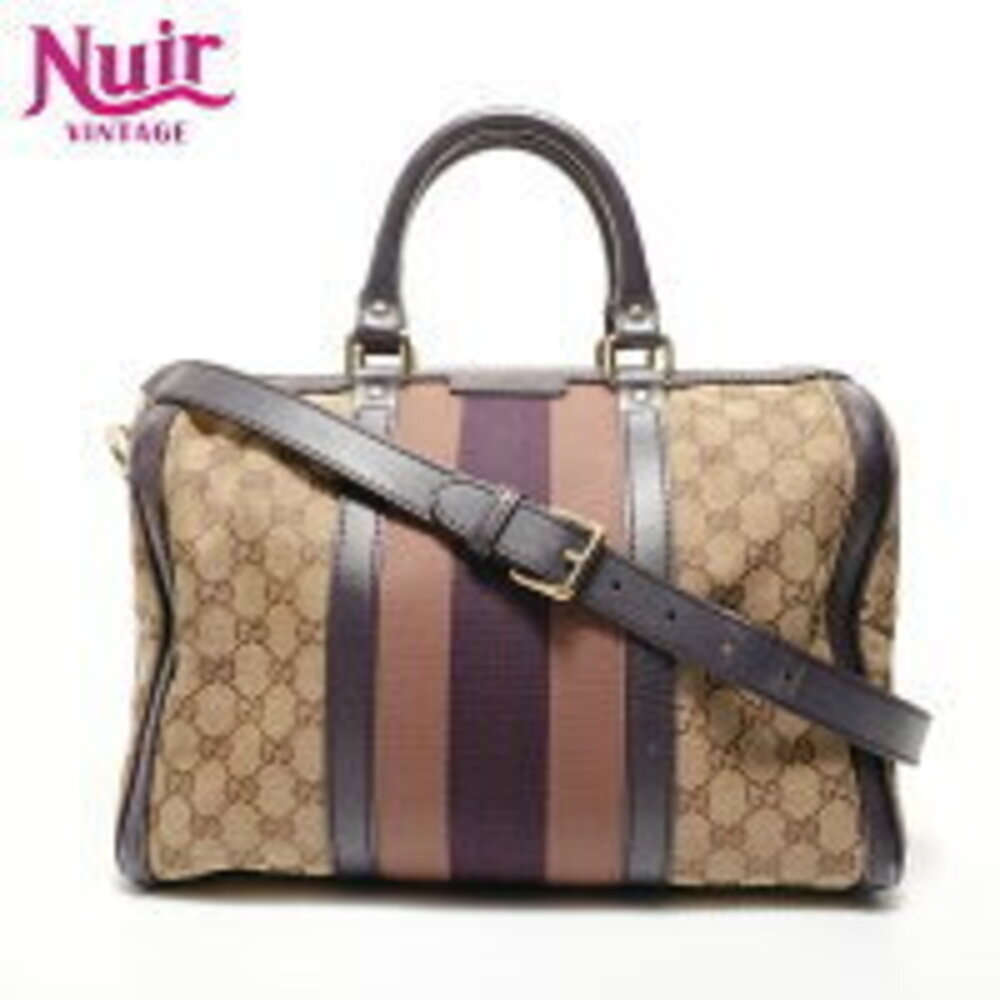 Gucci GG Canvas Boston Bag Brown